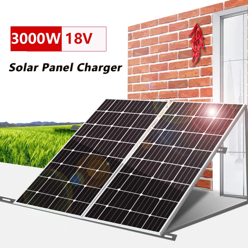 

3000W 2000W 1000W Solar Panel 18V High Efficiency Portable Power Bank Flexible Charging Outdoor Solar Cells For Home/Camping