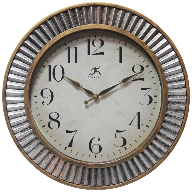 

Ruche Aged Gold Industrial Analog Display 16-inch Wall Clock