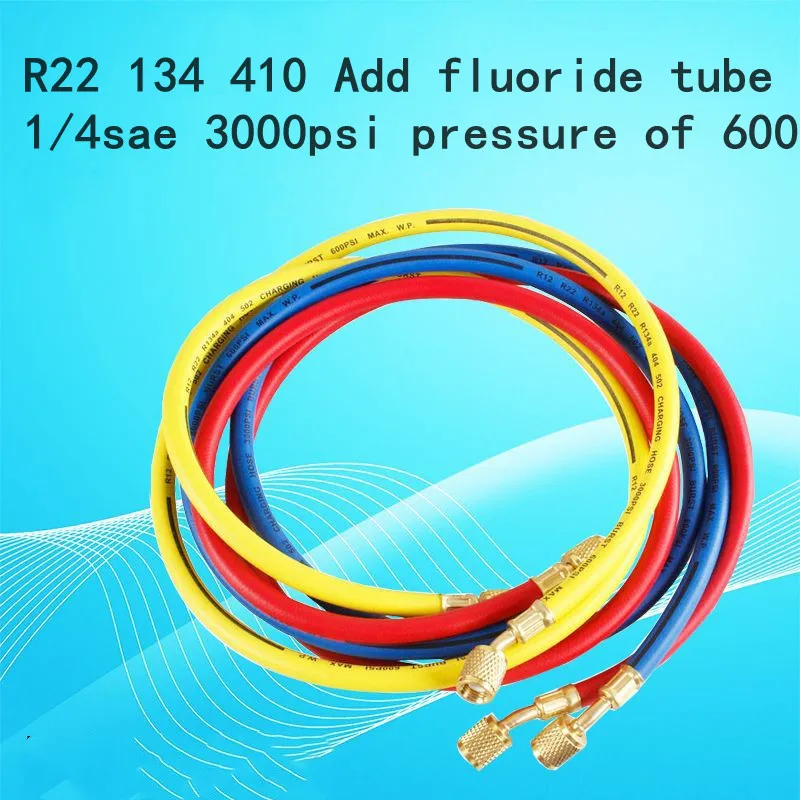 Pаспродажа хладогент R134a балон Шланг для хладагента 1/4 Sae 3000psi, шланг для зарядки Хладагента Для R134a R404a R12 R22, 1 шт., 1,5 м  1 Pcs
