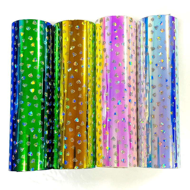 

Diamond Pattern Printed Holographic Laser Mirror Reflective Design PU Faux Leather Fabric Sheet for Shoe/Bag/Craft