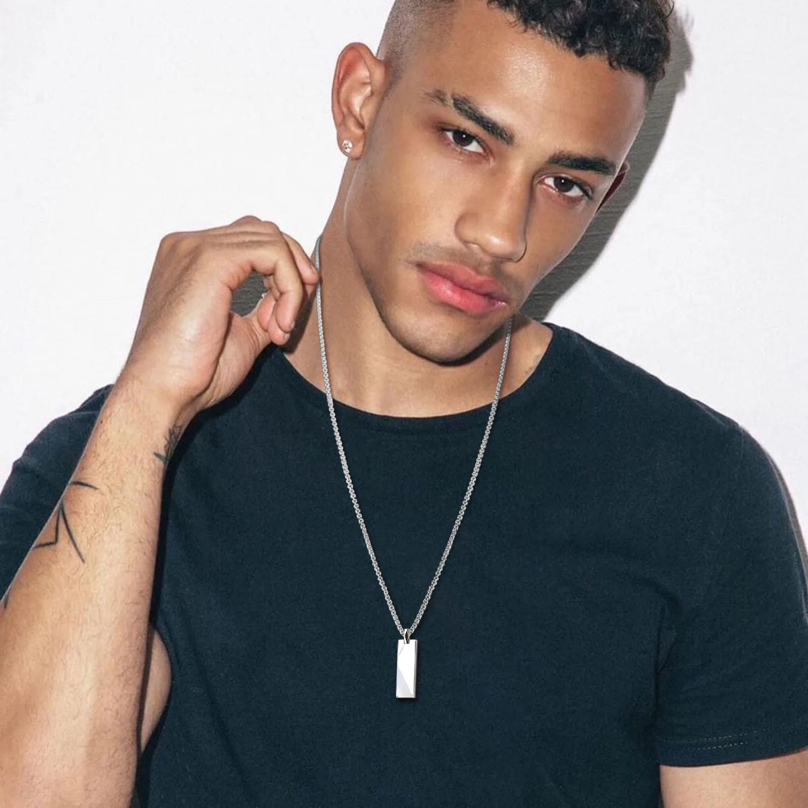 Мужская Стильная Геометрическая искусственная цепь Vnox из нержавеющей стали с