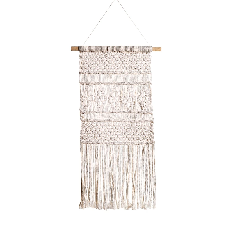 

Macrame Wall Hanging Art Woven Boho Chic Home Decor, Geometric Beautiful Wall Art for Apartment, Living Room Decoration