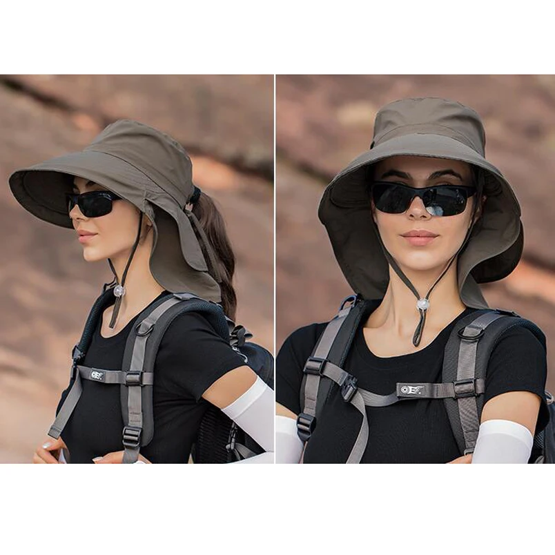 Designer Lightweight Ponytail Hole Visor Hats Summer Bucket Hats for Women Big Brim Outdoor Eye Protection Sunscreen Cap Sun Hat images - 6