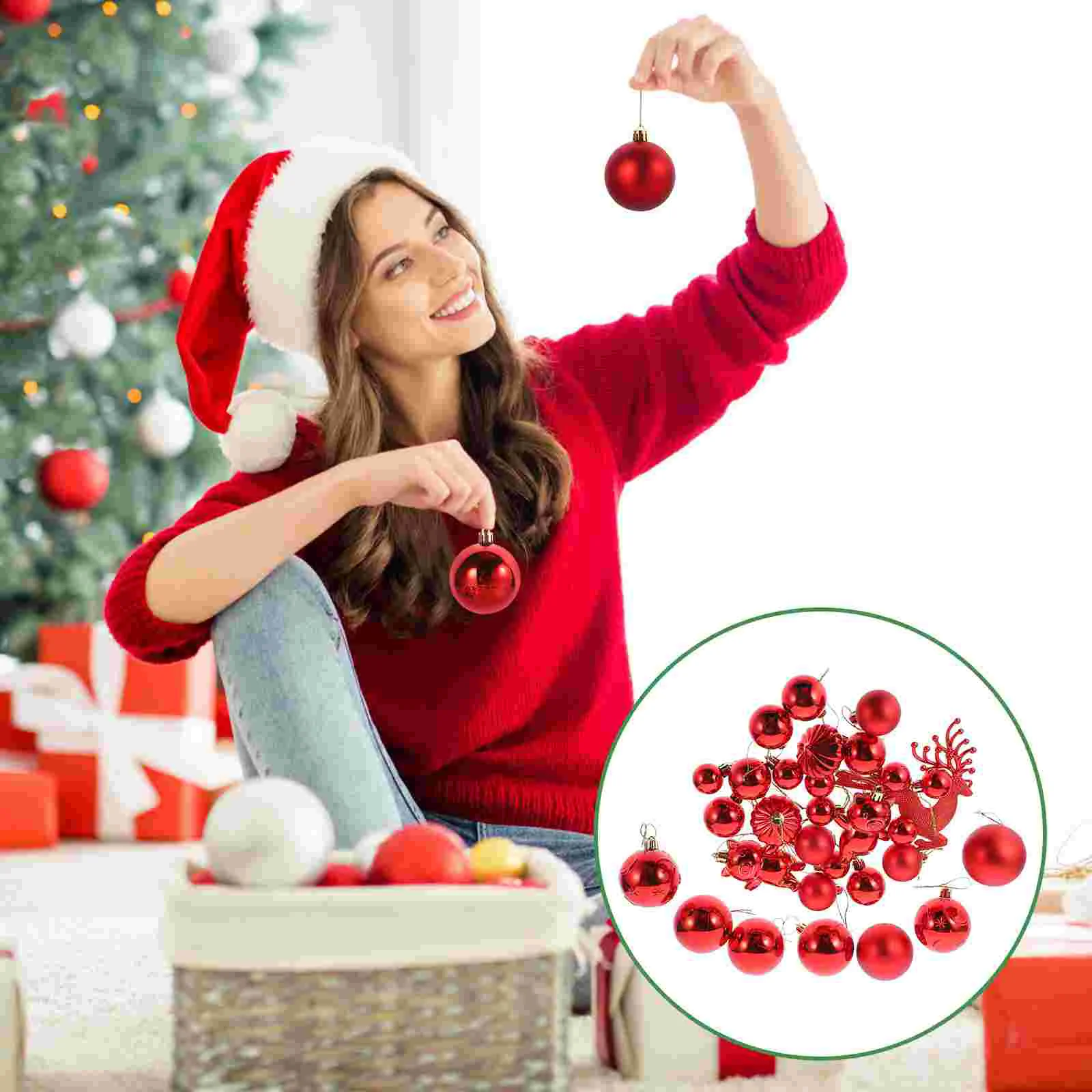 

30 Pcs Christmas Ball Decoration Ornaments Decorations Hanging Xmas Balls Tree Lob
