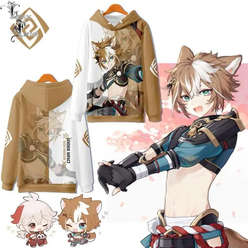 

Толстовки Genshin Impact, костюм для косплея Gorou, Осенний Модный свитшот с 3D-принтом для мужчин и женщин, с длинными рукавами и принтом про цыплят