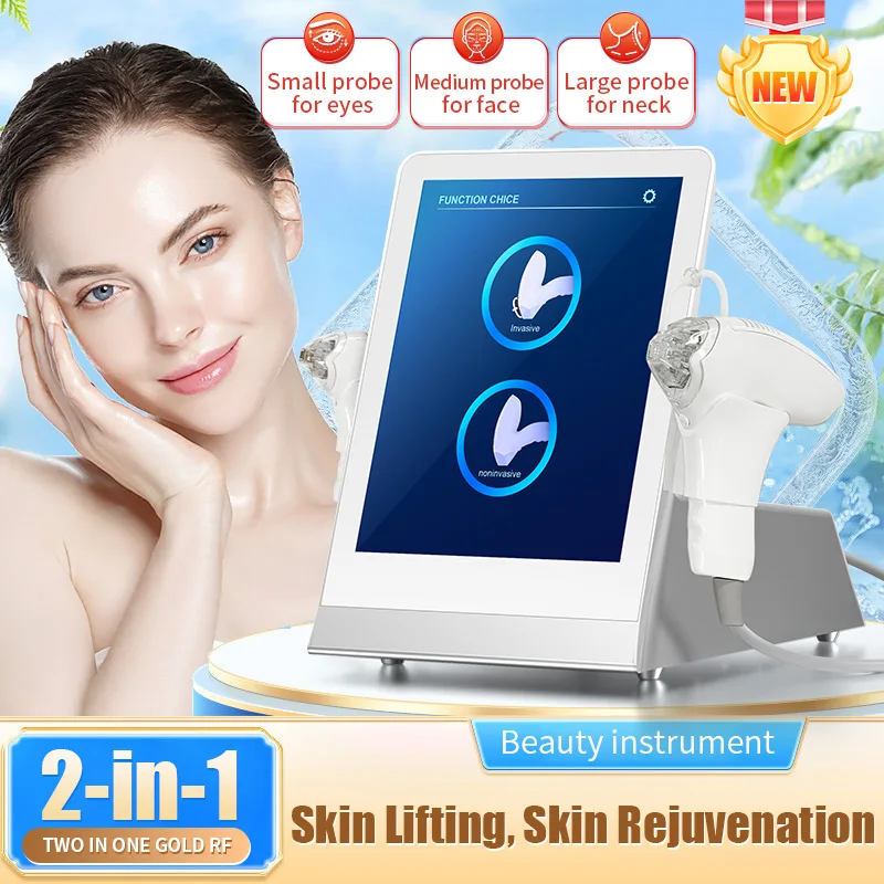 

2 in 1 RF Fractional Microneedle Machine Radio Frequency Gold Micro Needle Skin Lifting And Tightening Anti-Aging Acne Removal