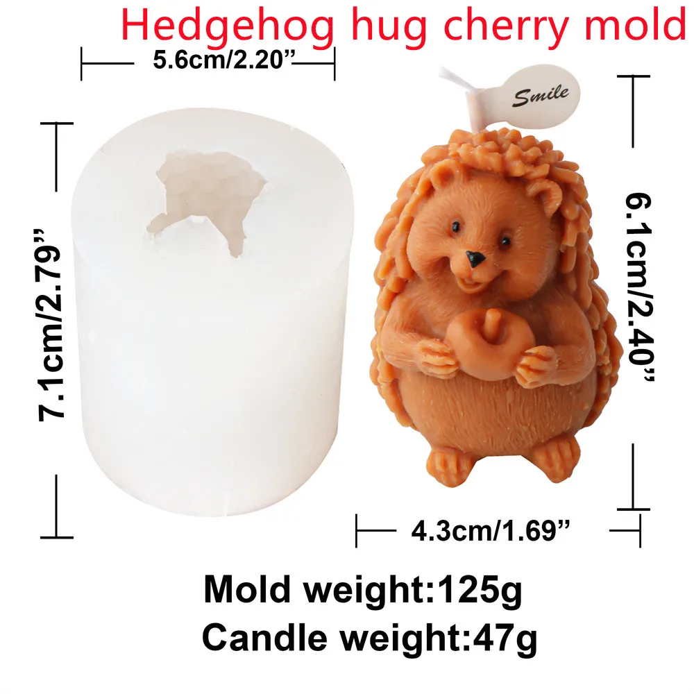 Прекрасная силиконовая форма для мини-ежика наклонная голова улыбающееся