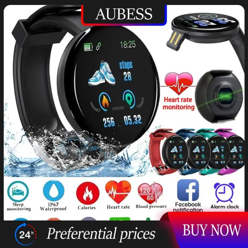 

Fitness Tracker Blood Pressure Heart Rate Monitor Smart Watch 1.44 Inch Smartwatch Round Smart Bracelet Fashion Electron Clock