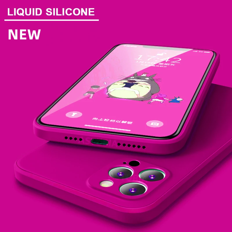 

Soft Case For iPhone 13 12 11 Pro Max Case Luxury Original Liquid Silicone Cover For iPhone 13 Mini 8 7 Plus X Xr Xs Max 6 Cases