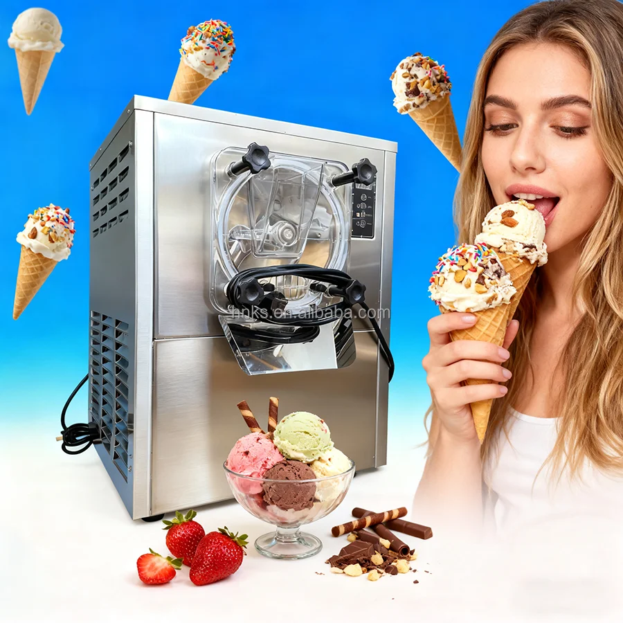 Фото Коммерческая автоматическая машина для мороженого Gelato/мягкой подачи с твердым замороженным йогуртом, 3 вкуса, предварительно крутая столешница с сенсорным экраном №1