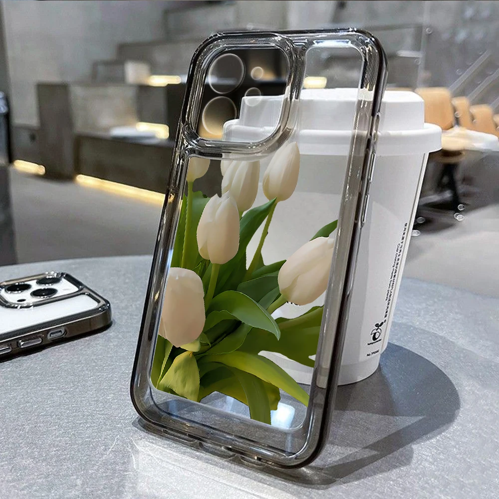 

Transparent Flower Soft Case For Iphone 11 Covers Iphone 12 13 14 Pro Max 7 8 Plus XR X Xs SE 14promax 13promax Silicon Fundas