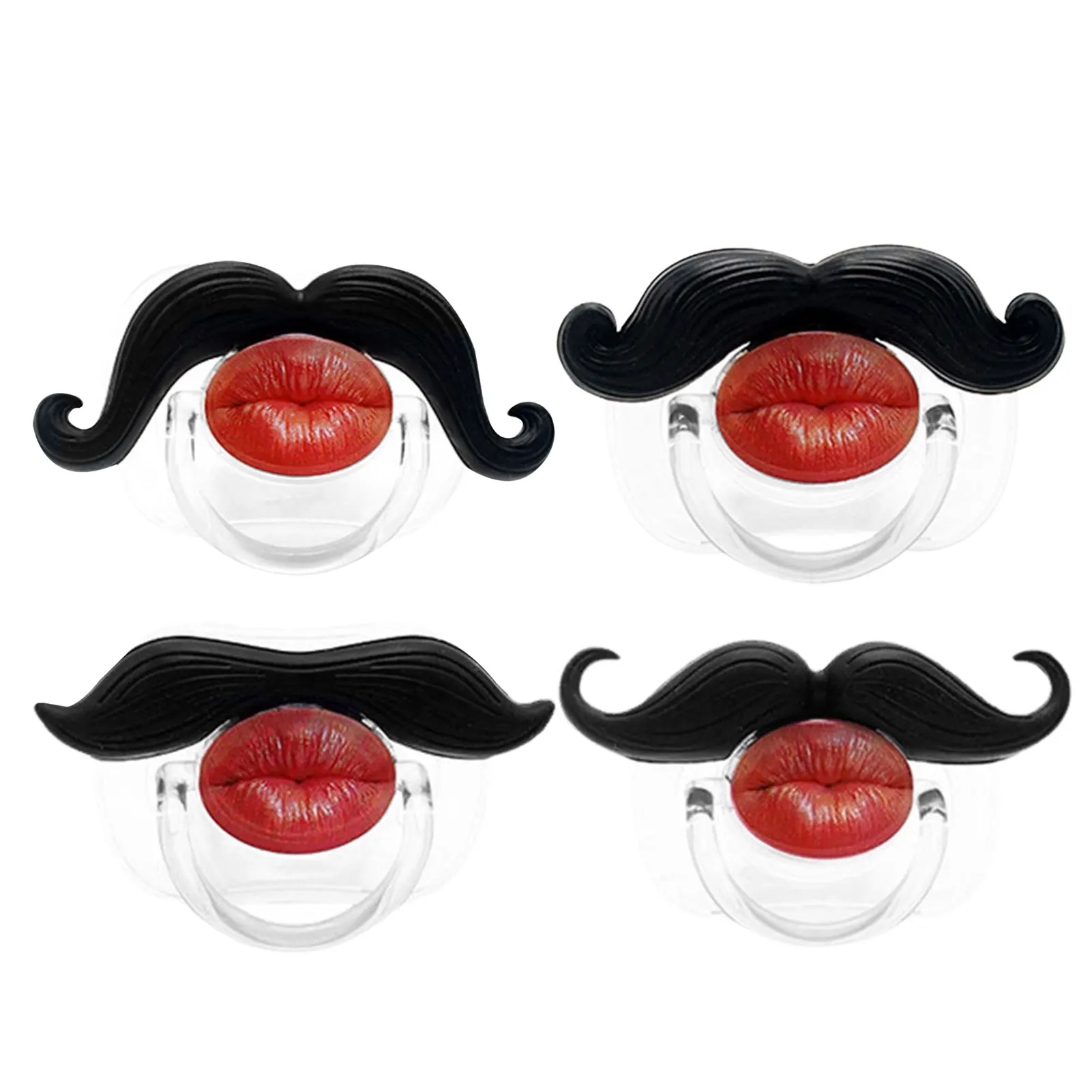 

1pcs Baby Pacifier Joke Toddler Nipples Funny Nipple Soother Pacifiers Teether Moustache Kiss Gift Pacifier For Boys And Girls