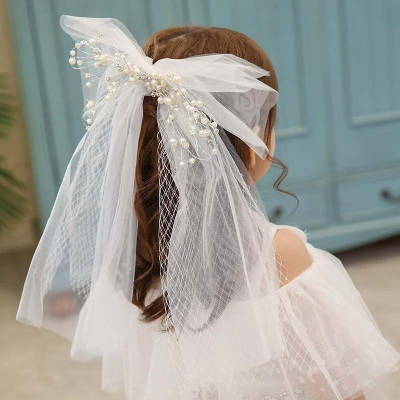 Детские заколки для волос с белым бантом свадьбы подружек невесты бант девочек