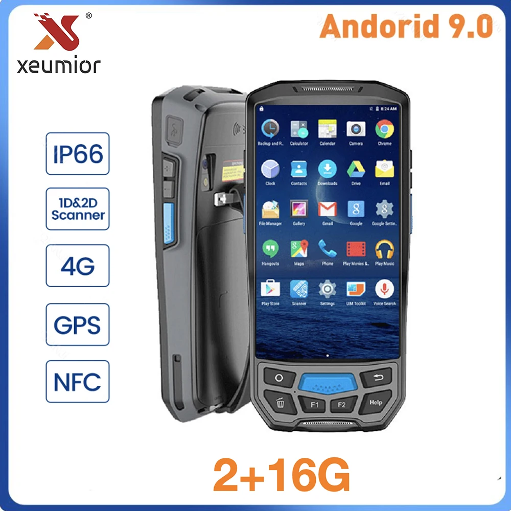 IP66 КПК Android Ручной терминал Сканер штрих-кода Honeywell 1D 2D QR Портативный считыватель