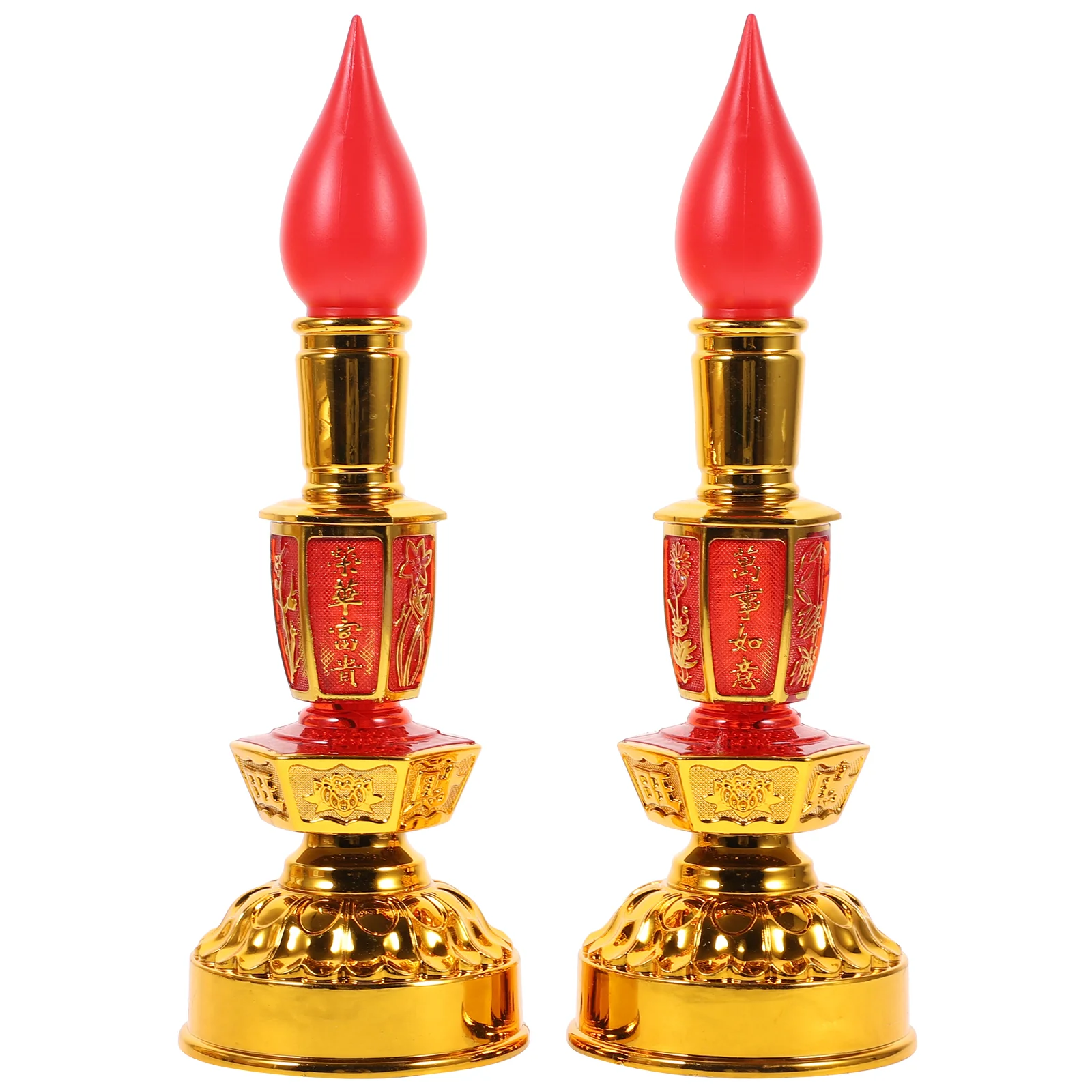 

2pcs Retro Lamps Flameless Altar Lamps Hall Decoration Buddhism Lamps LED Light