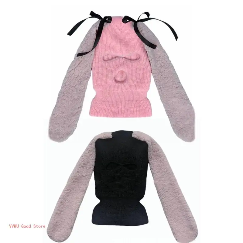 

Adult Children Knitted Ears Winter Hat Rabbit Hat New Year Winter Party
