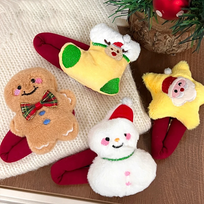 Рождественские плюшевые заколки для волос куклы снеговик рыжий человек заколка