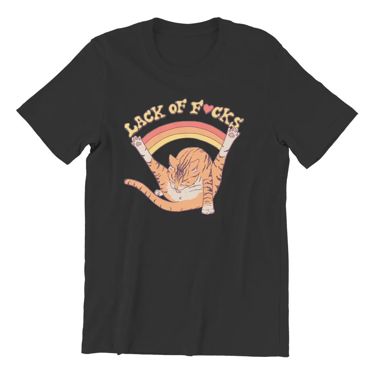 

Men's T-Shirt Lack Of Fcks Perfect GiftCat Love Cotton Tee Shirt Short Sleeve Clean Kitty Memes T Shirt Crew Clothes Classic