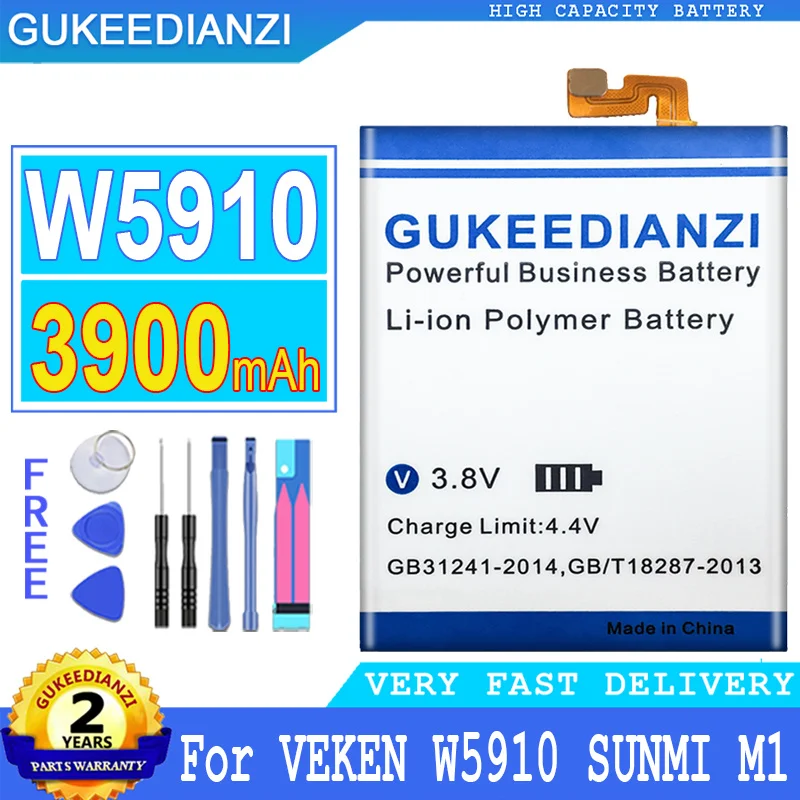 Оригинальная фотобатарея 3900 мАч W5910 для VK VEKEN W5910 SUNMI M1, сменные батареи большой мощности, батарея с бесплатными инструментами