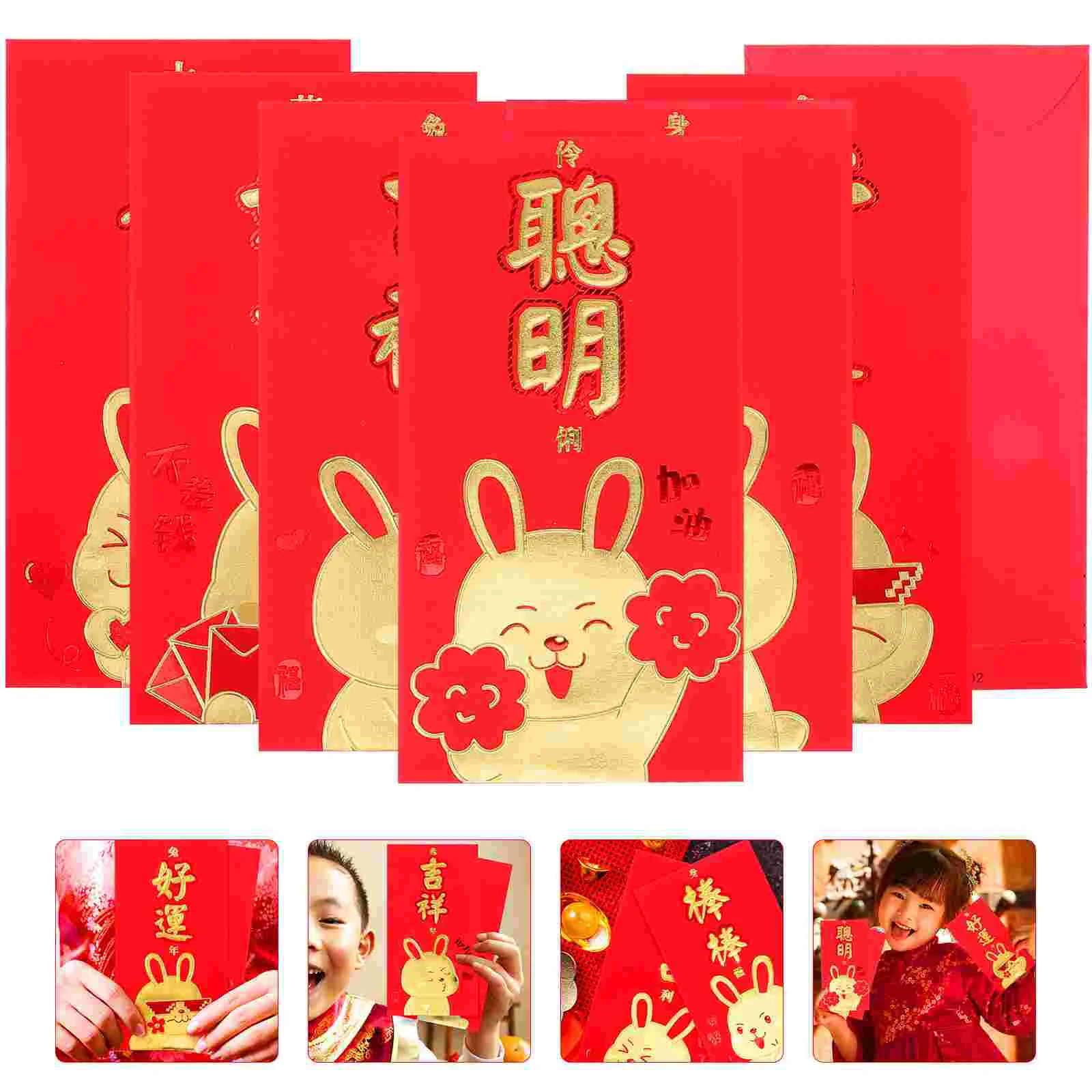 

Red Year Packet New Money Envelope Packets Envelopes Chinese Rabbitgift Zodiac Wedding Bao Hong Bunny Lucky Traditionalpaper