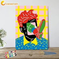 chenistory diy painting by numbers abstract man cartoon kits figure drawing on canvas handpainted art gift home decor
