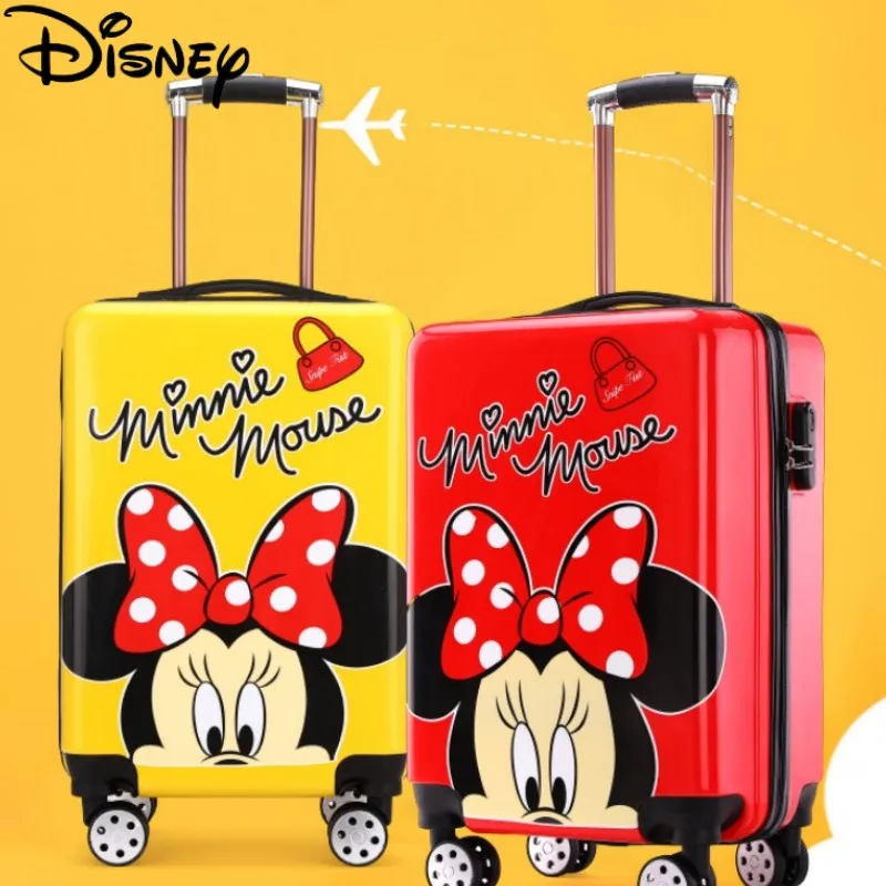 

20inch Hot Disney Mickey Mouse Kids Cartoon Travel Suitcase On Wheels Cute Trolley Luggage Children Lovely Cabin Rolling Luggage