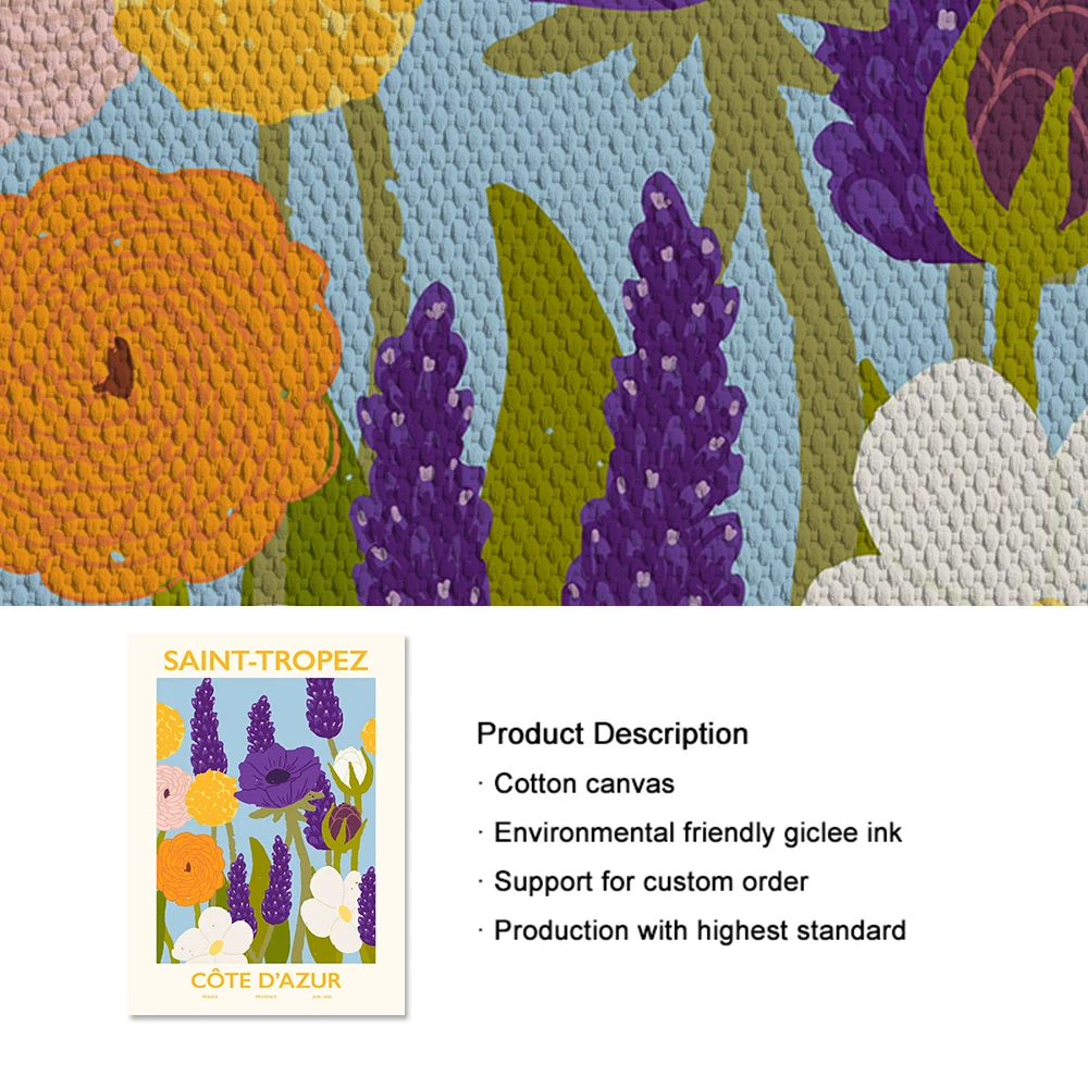 Абстрактный Цветочный рынок скандинавский постер Марбелья Аликанте Портофино