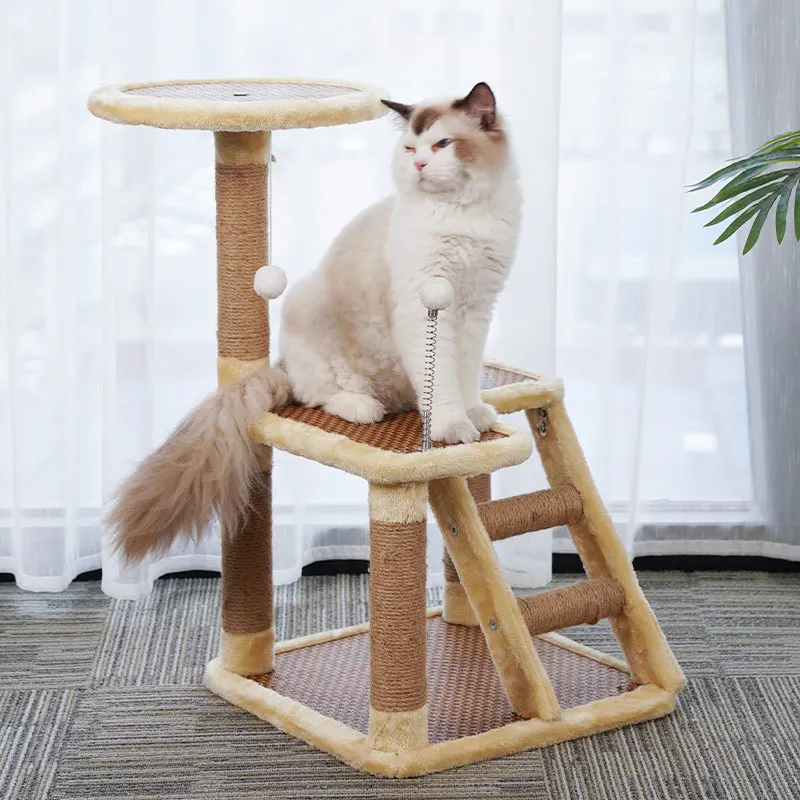 

Toys for Cats Beds and Houses Mat Cat Climbing Frame Sisal Scratching Post Column Pet Furniture for Pets Scratcher With a House