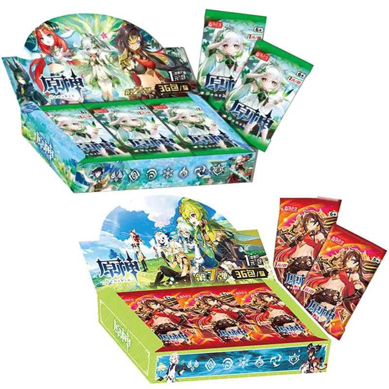 

Новые Аниме-карты Genshin Impact, коллекционная коробка, фантастическая версия, супер горячие персонажи SSP SP SSR HR, редкая карта для детских игрушек, подарки