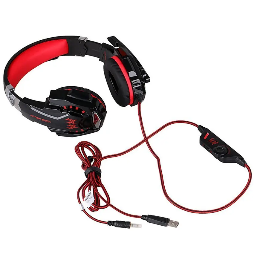 gaming headset gamer stereo headphone with microphone mic led game for pc computer ps4 kotion each g2000 g1000 g4000 g9000 g2600 free global shipping
