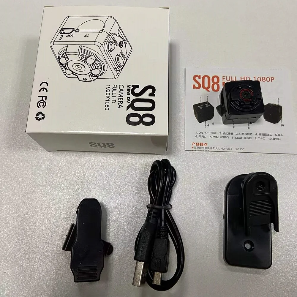 SQ8 SQ 8 Smart 1080p HD Small Secret Micro Mini Camera Video Cam Night Vision Wireless Body DVR DV Tiny Minicamera Microchamber |