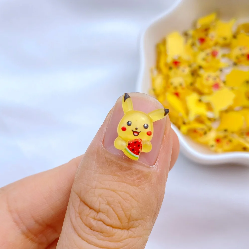 50 шт. полимерные Мультяшные кристаллы Пикачу с плоской задней стороной