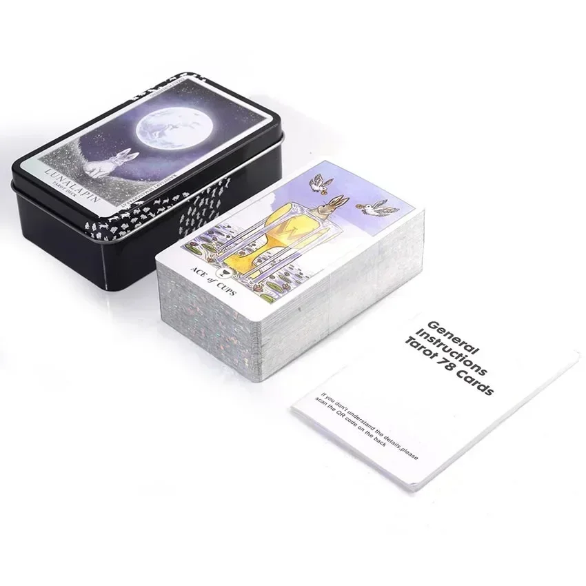 Lunalapin кролик Таро железная коробка карточная игра 10 3x6 см 78 шт. настольная