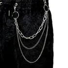 Модные трендовые однослойныетрехслойные ремни панк хип-хоп брелок на талию брюки цепочка на джинсы длинная металлическая ткань аксессуары ювелирные изделия 290