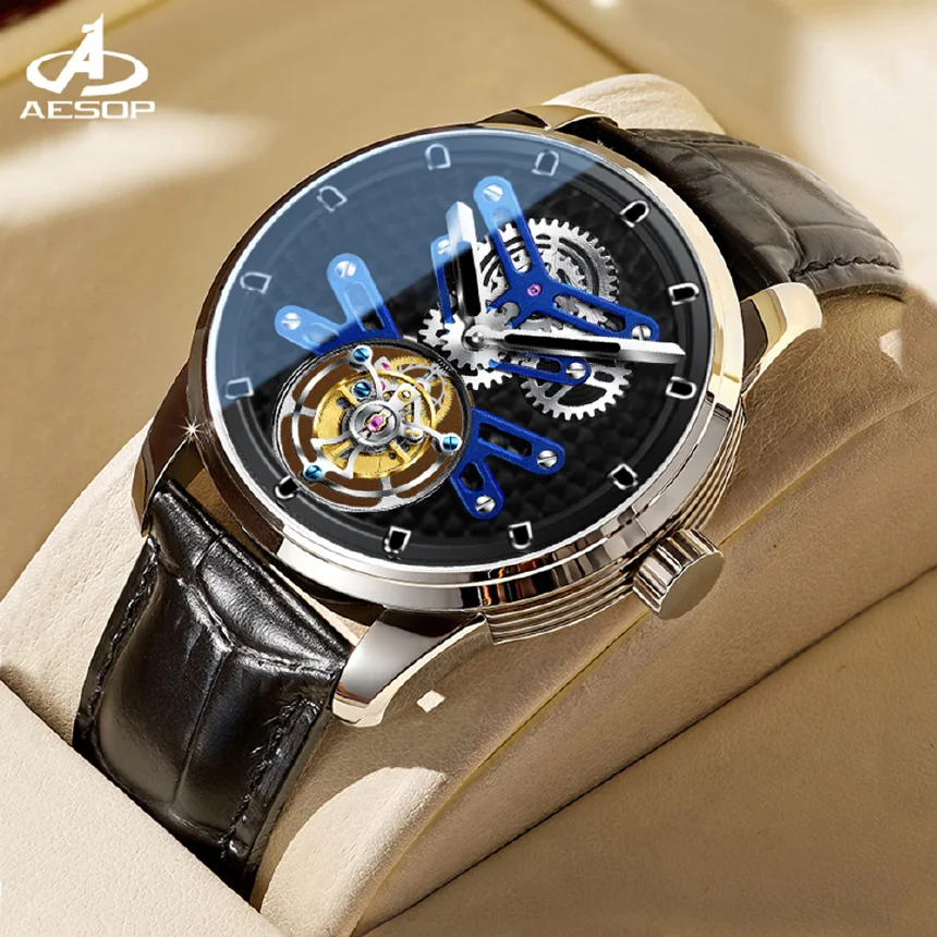 

AESOP Mechanical Tourbillon Wrist Waterproof Watches for Men Wristwatch Luxury Sports Designer Timepiece Man Military Watch