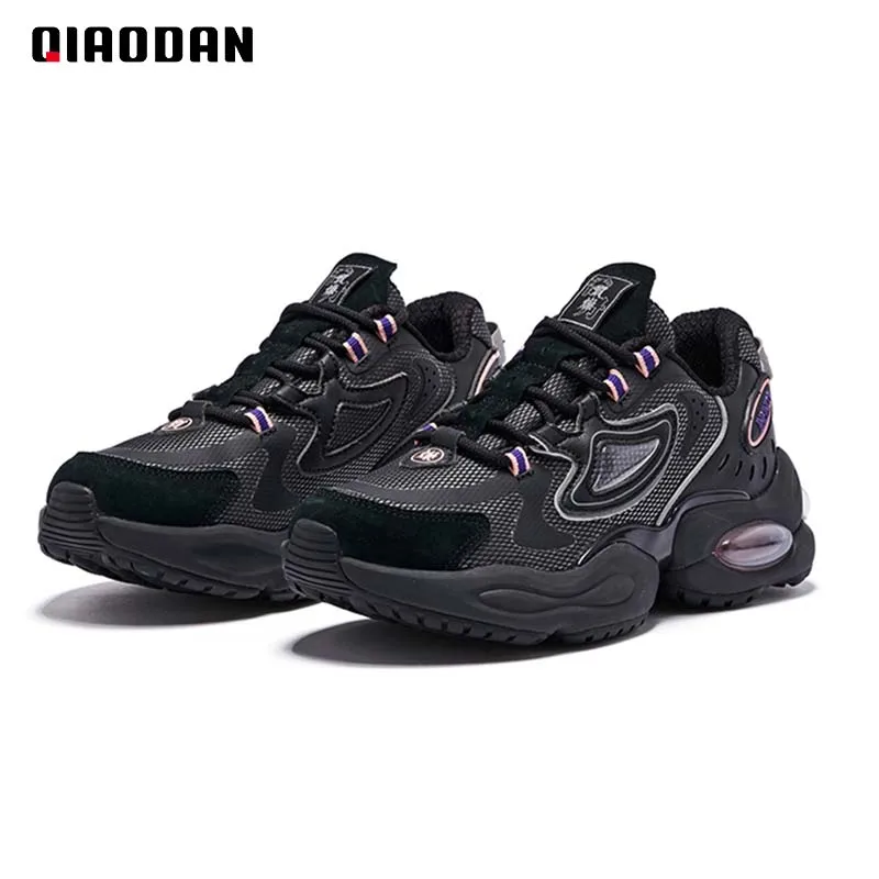 QIAODAN Women Sneakers Sports Footwear Elegant Letter Printed Wear-Resistant Shock-Absorbing Breathable Daddy Shoes KM12210411
