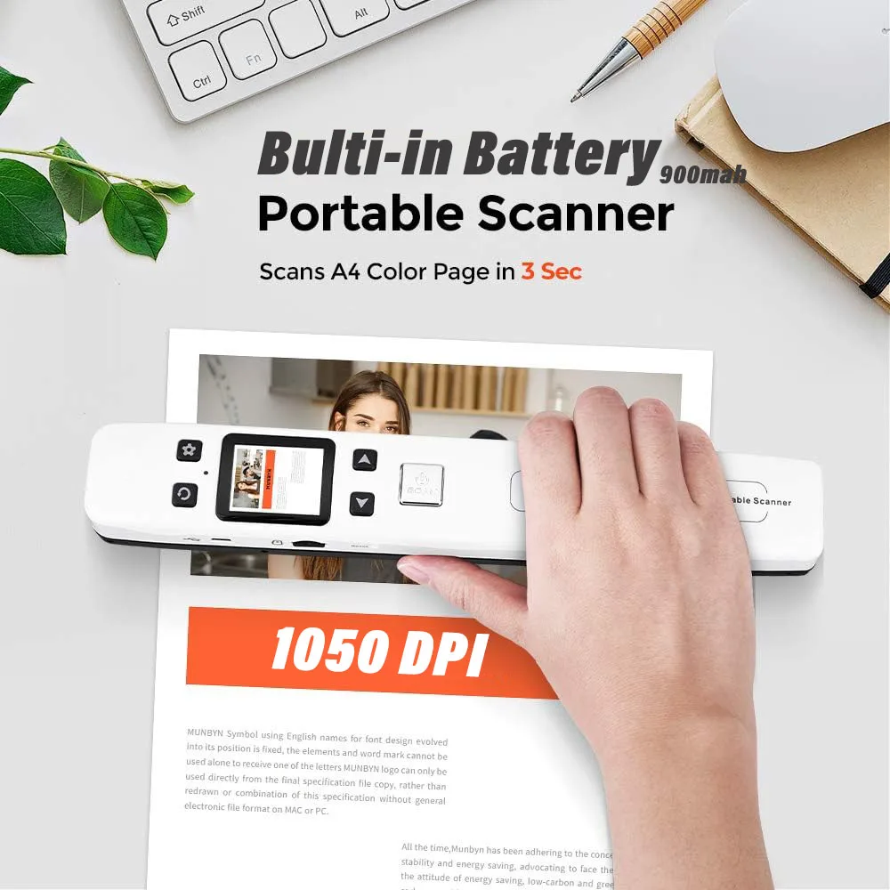 Фото Портативный сканер документов и фотографий iScan 1050DPI с поддержкой Wi-Fi и функцией перезарядки, портативный ручной сканер для фотографий, мобильный сканер, формат JPG/PDF №1