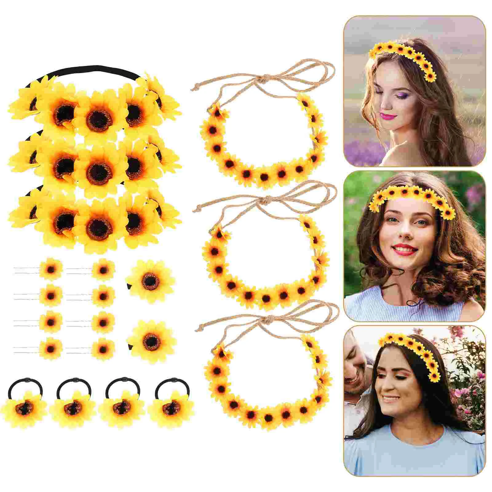 

Sun Flower Headband Photography Sunflower Headdress Headwear Hairbands Women Girl