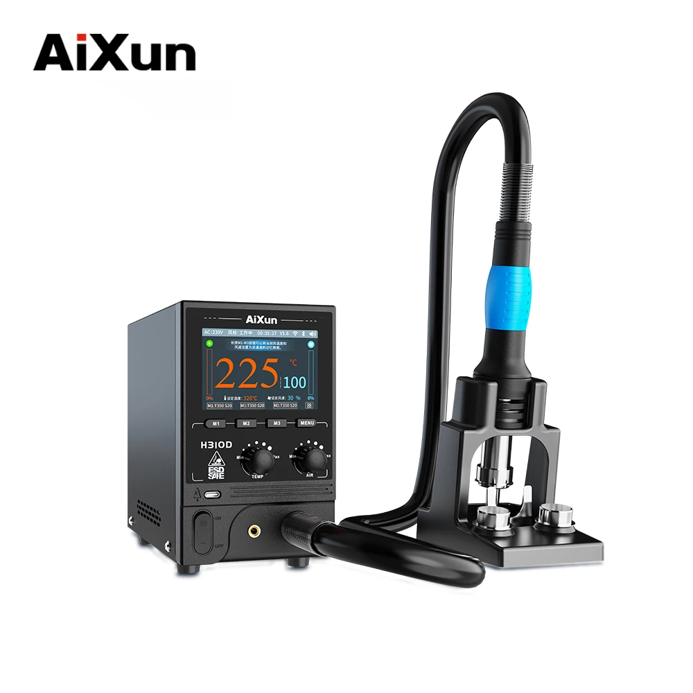 Фото AIXUN H310D 1000 Вт бессвинцовый фен, мощный нагревательный сердечник, облачные данные, сварочная паяльная станция, пневматический пистолет, инструмент №1