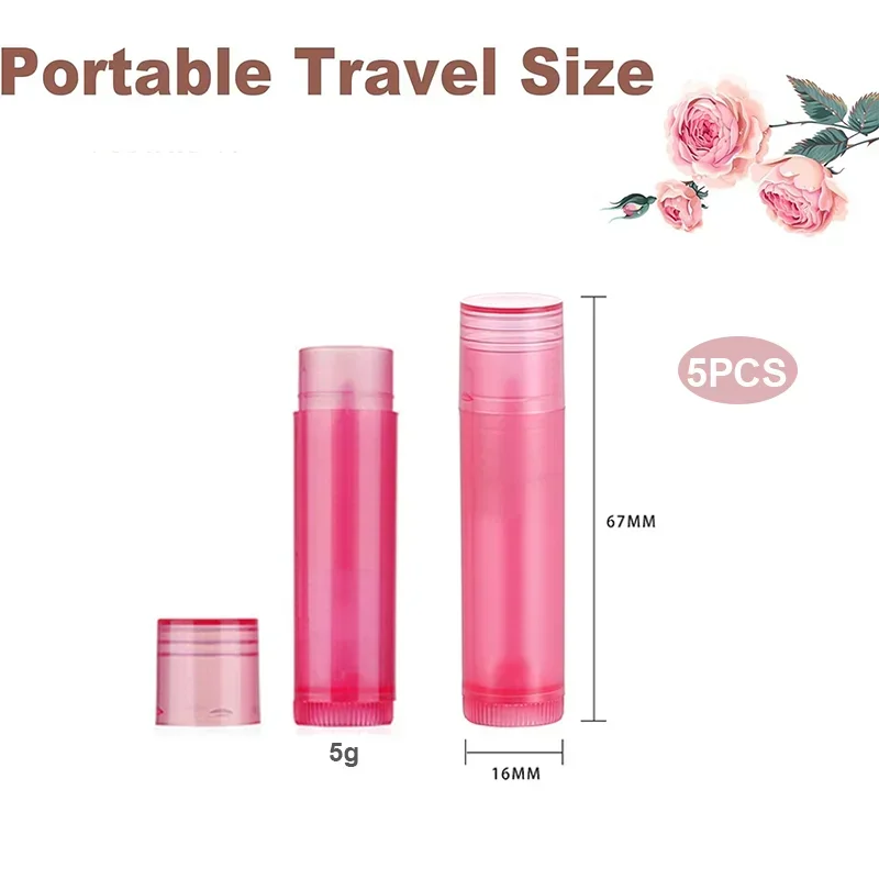 5 шт. г пустые многоразовые тюбики для бальзама губ с поворотным дном и крышкой