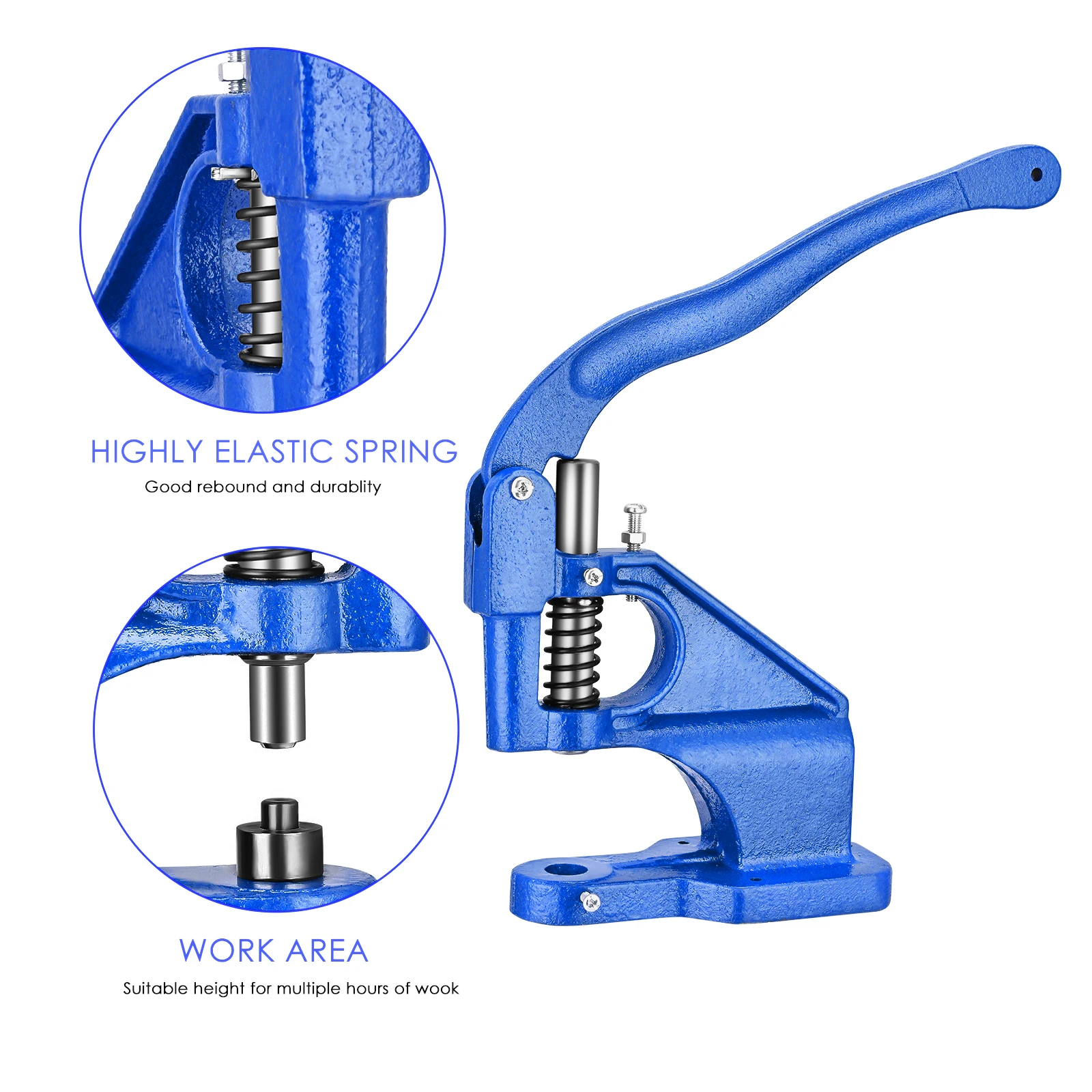 

Heavy Duty Hand Press Grommet Eyelet Machine Hole Punch Tool Kit Manual Punching Equipment for Banner Sign Awning Poster Leather