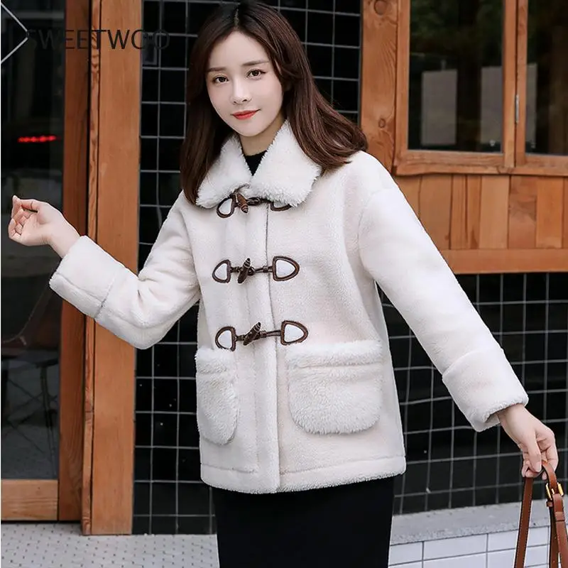 Casual Winter Coat Jacket Woman Faux Fur 2020 New Autumn Thicken Warm Teddy Lamb Faux Fur Coat Women Fashion Slim Dropshipping