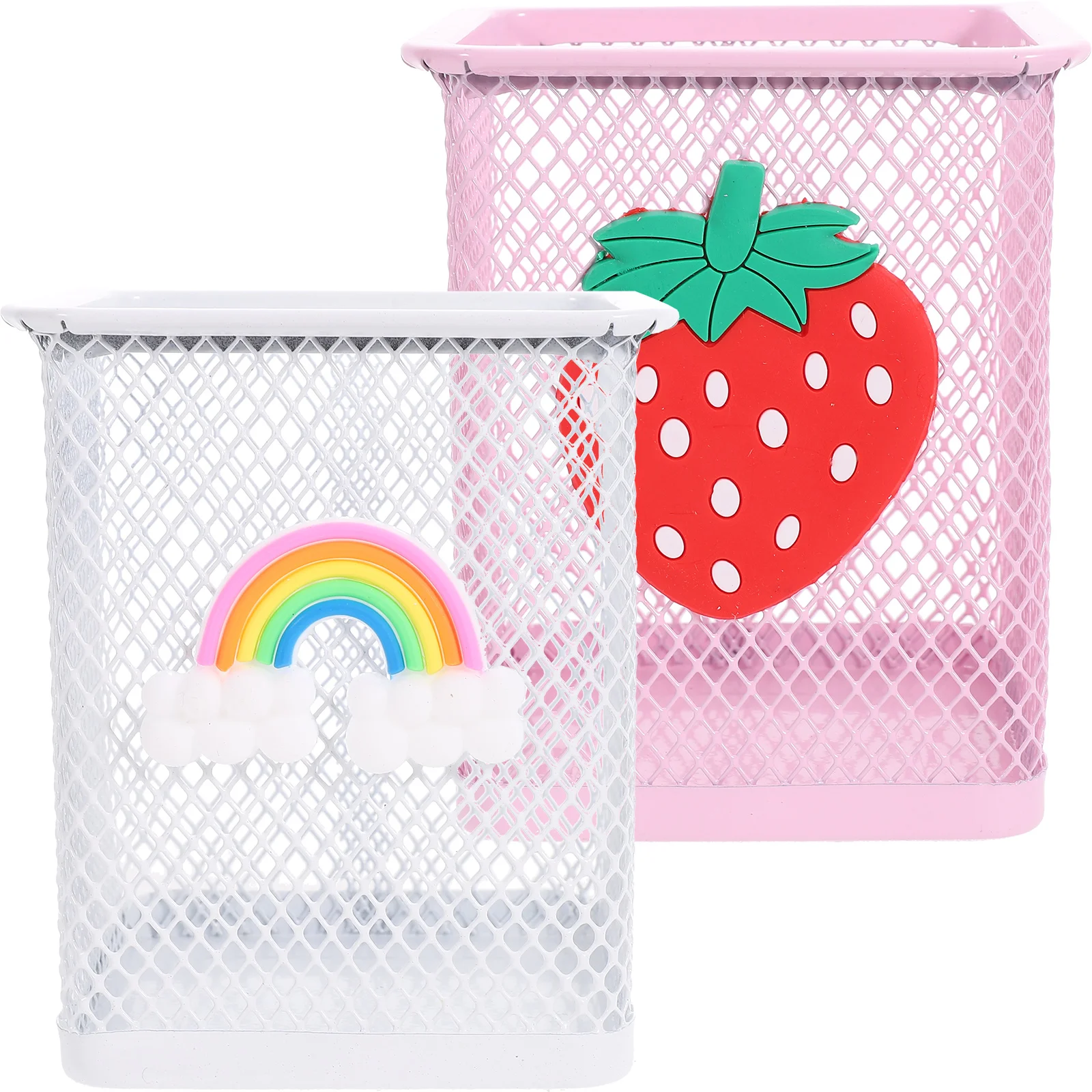 

2 Pcs Office Accessories Mesh Desk Organizer Supplies Desktop Metal Holder Cup Cups