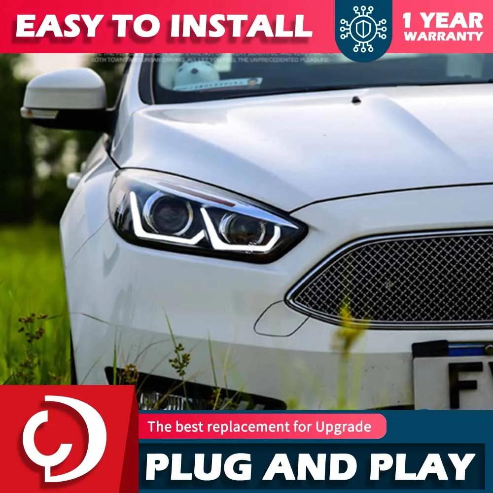 

Car Styling for Ford Focus Headlight 2015-2017 Focus 4 LED Head Lamp H7 D2H Hid Option Angel Eye Bi Xenon Beam Accessories