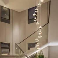 tcy modern led chandelier lighting in the living room villa hall spiral staircase hanging lights plating body loft chandelies