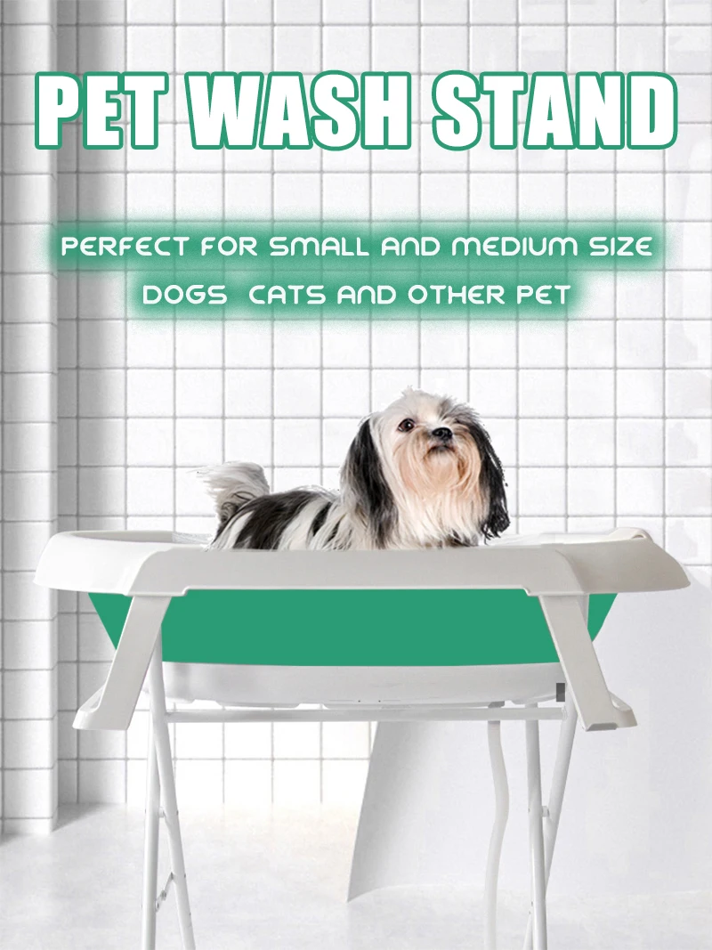 

Elevated Portable Foldable Pet Dog Bath Tub Wash Station for Bathing Dog Shower Pet Grooming Bathtub Collapsible Indoor Outdoor
