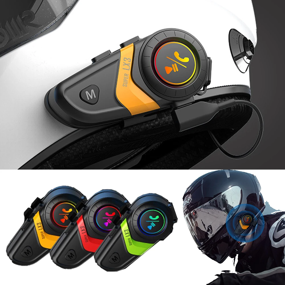 

3 Color LX3 Motorcycle Helmet Bluetooth Headset Handsfree Wireless Earphone Helmet Waterproof Headphones Music Player With Light