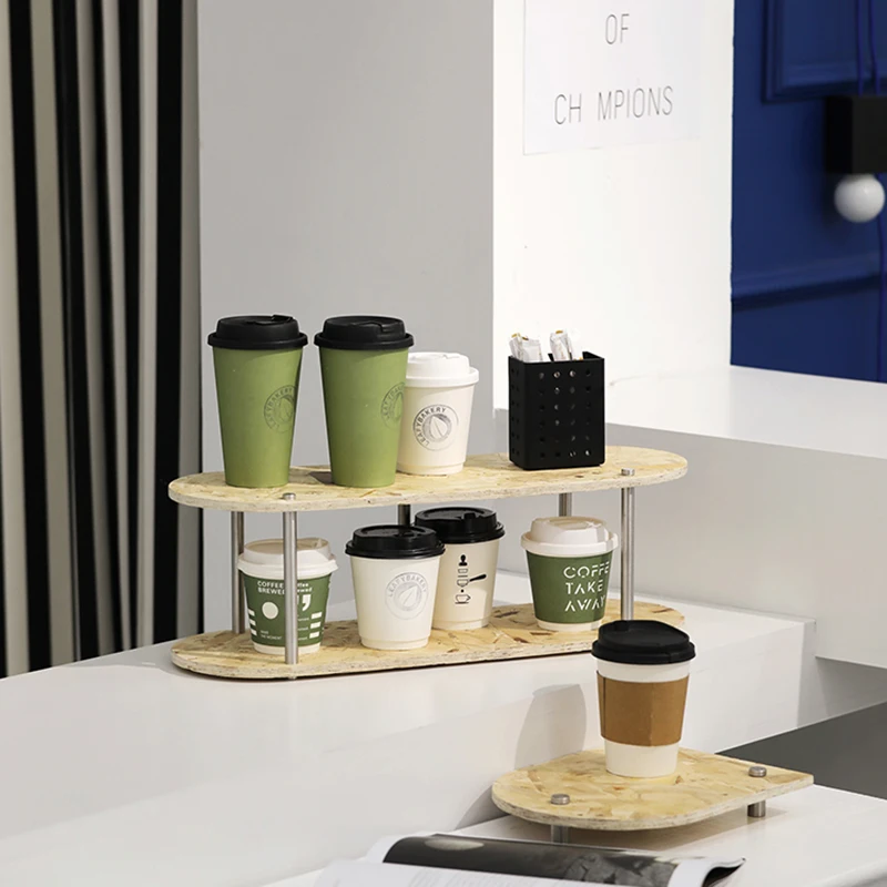 

Скандинавский деревянный органайзер, полка, подставка для чашек и еды, стойка для поддержки тарелок, организация стола, аксессуары для укра...