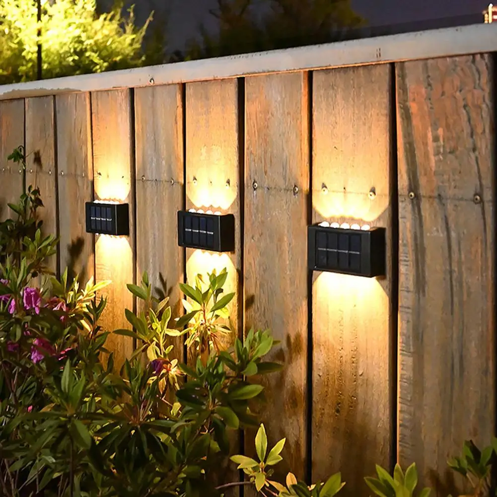 

2pcs Solar Led Light Wall Lamp Waterproof Up Down Glowing Light Outdoor Sunlight Lamp For Garden Street Balcony Decor