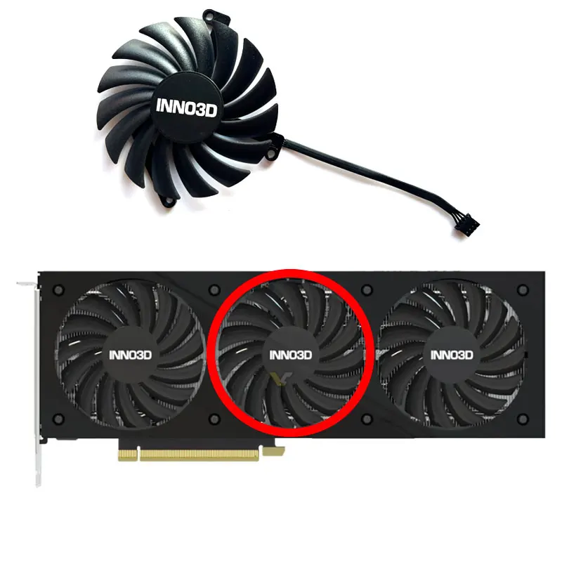 Новинка 85 мм для видеокарты INNO3D GeForce RTX 3070ti 8 Гб X3 OC Black Gold Extreme Edition